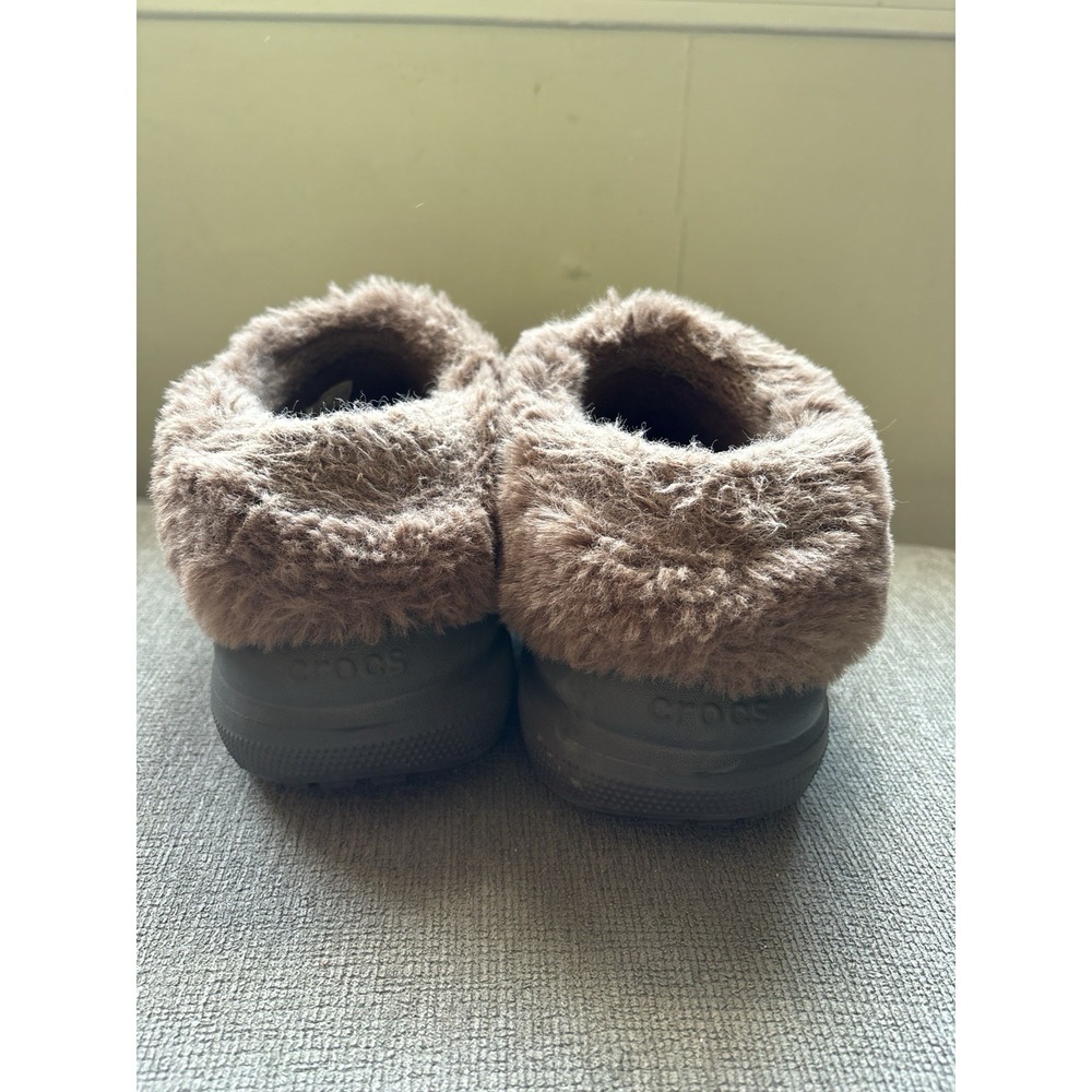Crocs Furever Crush Sherpa Lined Platform Clogs Brown Platform W 8 M 6 - Picture 4 of 5